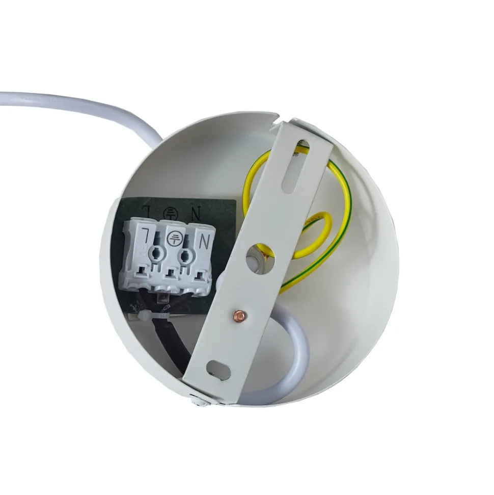 Lindby hanglamp Helin, wit, Ø 35 cm, stof