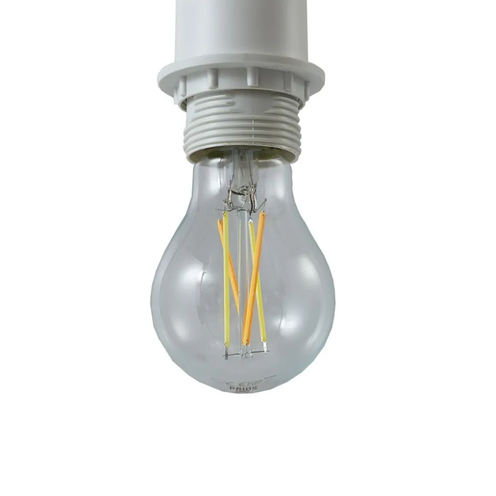 Lindby hanglamp Helin, wit, Ø 35 cm, stof