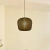 Lindby hanglamp Helin, zwart, Ø 35 cm, stof