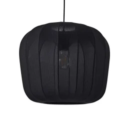 Lindby hanglamp Helin, zwart, Ø 35 cm, stof
