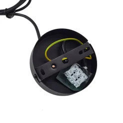 Lindby hanglamp Helin, zwart, Ø 35 cm, stof