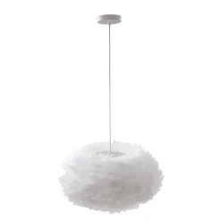 Lindby hanglamp Heven, Ø 50 cm, wit, kunststof, E27