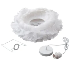 Lindby hanglamp Heven, Ø 50 cm, wit, kunststof, E27