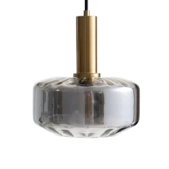 Lindby hanglamp Hildur, 6-lamps, rookgrijs, glas