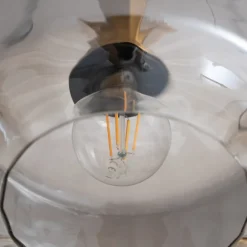 Lindby hanglamp Hildur, 6-lamps, rookgrijs, glas