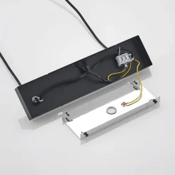 Lindby hanglamp Hinai, zwart/rood/geel, textiel, 116cm