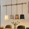 Lindby hanglamp Hinai, zwart/grijs/wit, textiel, 116cm