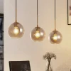 Lindby hanglamp Hiwana, rookgrijs, glas, 3-lamps