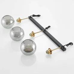 Lindby hanglamp Hiwana, rookgrijs, glas, 3-lamps