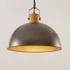 Lindby hanglamp Holgar, groen, hout, metaal, Ø 45 cm, E27