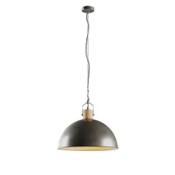 Lindby hanglamp Holgar, groen, hout, metaal, Ø 45 cm, E27