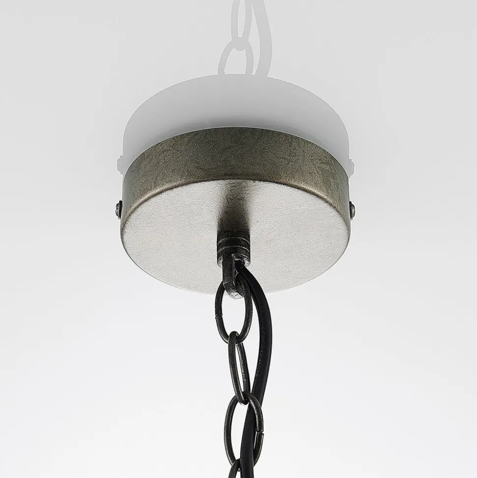 Lindby hanglamp Holgar, groen, hout, metaal, Ø 45 cm, E27