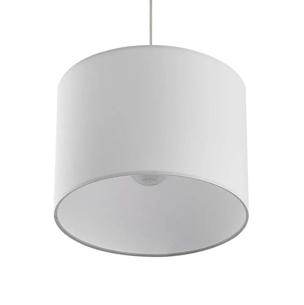 Lindby hanglamp Imarin, 3-lamps, wit, textiel, 100cm