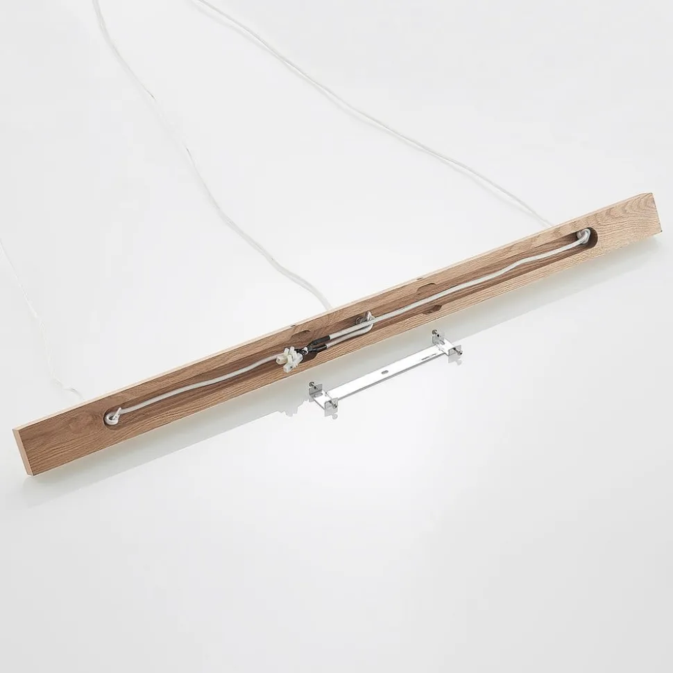 Lindby hanglamp Imarin, 3-lamps, wit, textiel, 100cm