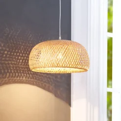 Lindby hanglamp Jadwiga, Ø 45 cm, bamboe, E27