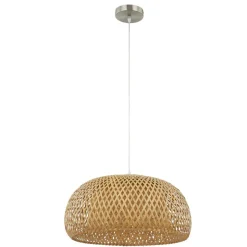 Lindby hanglamp Jadwiga, Ø 45 cm, bamboe, E27