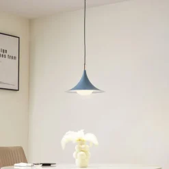 Lindby hanglamp Jarl, blauw, metaal, Ø 35 cm, G9