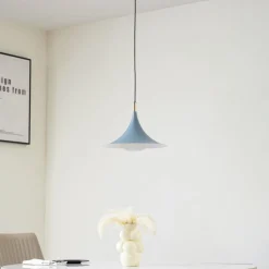 Lindby hanglamp Jarl, blauw, metaal, Ø 35 cm, G9