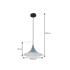 Lindby hanglamp Jarl, blauw, metaal, Ø 35 cm, G9