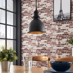 Lindby hanglamp Jasminka, zwart/goud, metaal, 1-lamp.