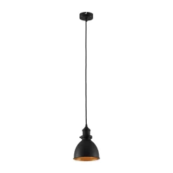 Lindby hanglamp Jasminka, zwart/goud, metaal, 1-lamp.