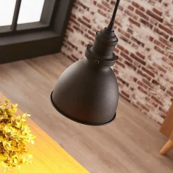 Lindby hanglamp Jasminka, zwart/goud, metaal, 1-lamp.