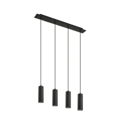 Lindby hanglamp Joffrey, 76 cm, zwart, 4-lamps, GU10