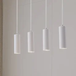 Lindby hanglamp Joffrey, 76 cm, wit, 4-lamps, GU10