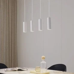 Lindby hanglamp Joffrey, 76 cm, wit, 4-lamps, GU10