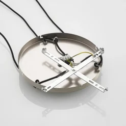 Lindby hanglamp Jurian, Ø 32 cm, 3-lamps, nikkel/opaal, glas