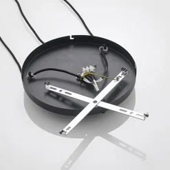 Lindby hanglamp Jurian, 32 cm, 3-lamps, brons, rook, glas