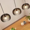 Lindby hanglamp Jusra, zwart, metaal, 3-lamps, 99cm