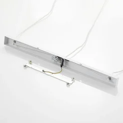 Lindby hanglamp Kadir, 73 cm, 3-lamps, wit, hout