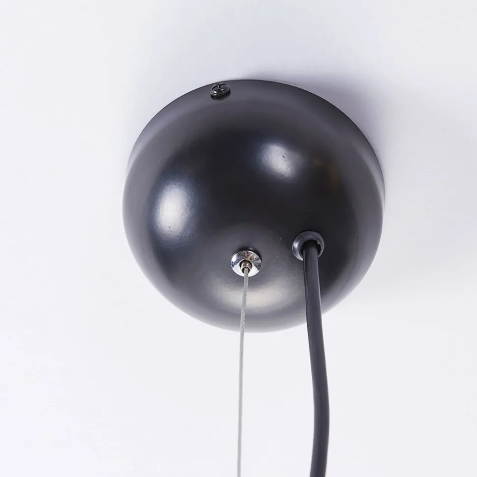 Lindby hanglamp Kinan, Ø 54 cm, zwart, goud, metaal