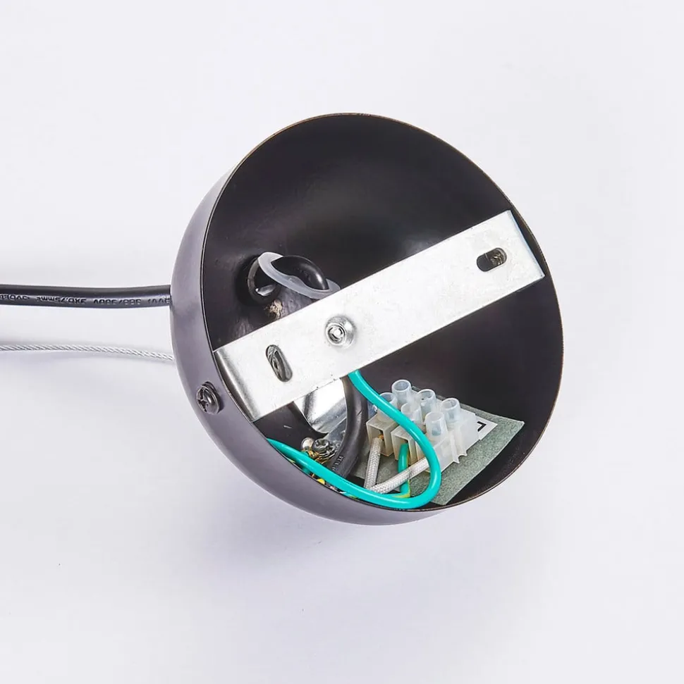 Lindby hanglamp Kinan, Ø 54 cm, zwart, goud, metaal