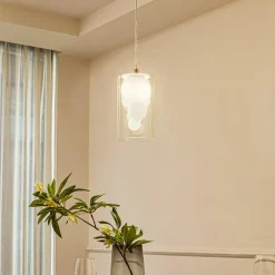 Lindby hanglamp Kupla, opaal/helder, glas, 1-lamp, G9