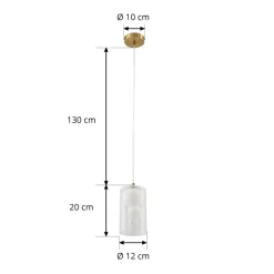 Lindby hanglamp Kupla, opaal/helder, glas, 1-lamp, G9