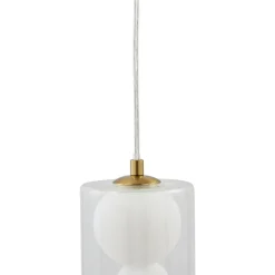 Lindby hanglamp Kupla, opaal/helder, glas, 1-lamp, G9