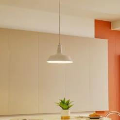 Lindby hanglamp Laylan, wit, Ø 36 cm, metaal