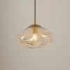 Lindby hanglamp Lelia, amber, glas, Ø 35 cm