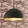 Lindby hanglamp Leya, zwart/goud, metaal, Ø 30 cm, E27