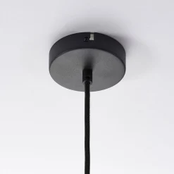 Lindby hanglamp Leya, zwart/goud, metaal, Ø 30 cm, E27