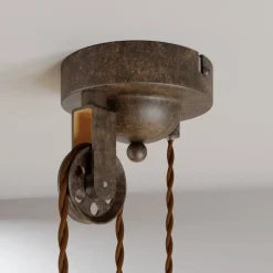 Lindby hanglamp Louisanne, verstelbaar, bruin, Ø 35 cm