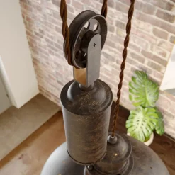 Lindby hanglamp Louisanne, verstelbaar, bruin, Ø 35 cm