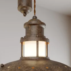 Lindby hanglamp Louisanne, verstelbaar, bruin, Ø 35 cm