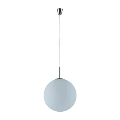 Lindby hanglamp Marike, Ø 40 cm, wit, glas, globe, E27
