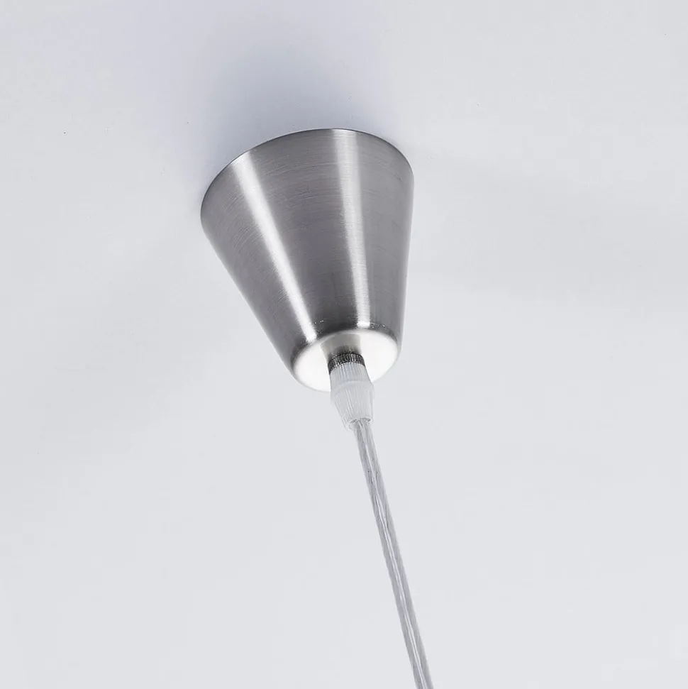 Lindby hanglamp Marike, Ø 40 cm, wit, glas, globe, E27