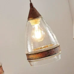 Lindby hanglamp Millina, 70 cm, roestbruin, 3-lamps.