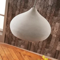 Lindby hanglamp Morton, Ø 29 cm, grijs, beton, E27