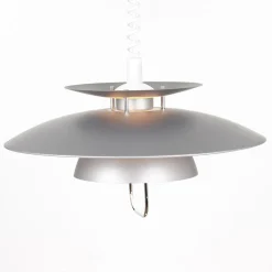 Lindby hanglamp Nadija, grijs, 43 cm, in hoogte verstelbaar, E27